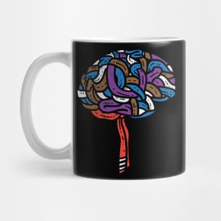 Brain made of different Jiu Jitsu Belts Mug